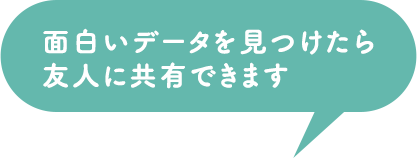 面白いデータを見つけたら友人に共有できます